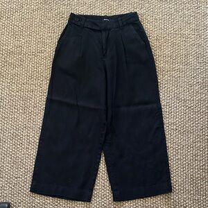 Madewell Black Linen Wide-Leg Pants Size 0P